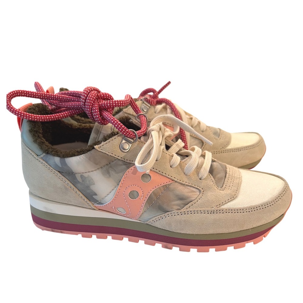 Saucony Jazz 81 Womens Sneakers Beige Pink Camo Sherpa Lined S60581-2 8.5 NWOT